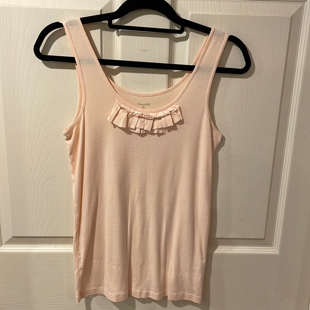 Garnet Hill peach sleeveless top.  Size small.